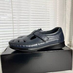 SAS Roamer Womens Size 7.5 Wode Mary Jane‎ Blue Leather Orthopedic Comfort Shoes